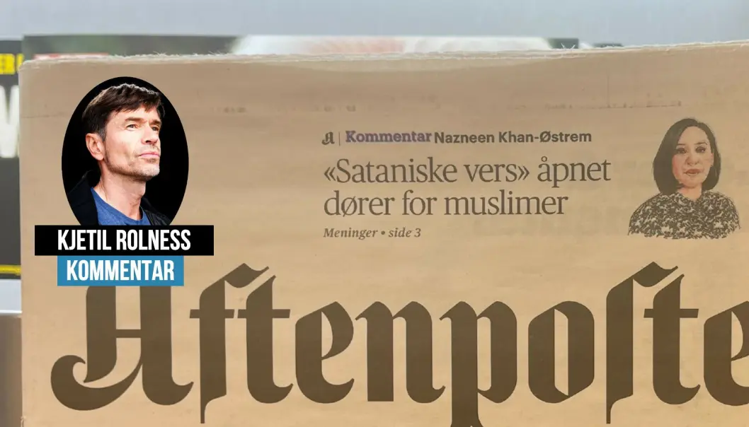 Kjetil Rolness går ut mot Aftenpostens kommentator Nazneen Khan-Østrem. Kjetil Rolness går ut mot Aftenpostens kommentator Nazneen Khan-Østrem.