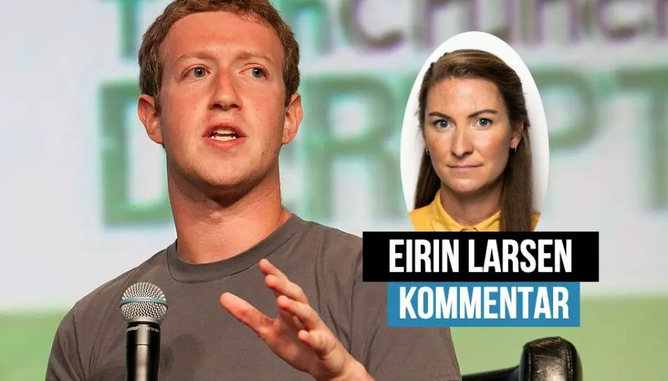 Eirin Larsen vil ikke ha Facebook-grunnlegger Mark Zuckerberg som sjefredaktør. Eirin Larsen vil ikke ha Facebook-grunnlegger Mark Zuckerberg som sjefredaktør.