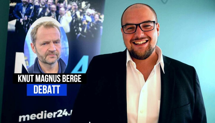 NRK-redaktør Knut Magnus Berge mener Medier24-redaktør Erik Waatland ikke tar med alle aspekter.