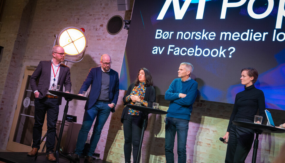 Gard Steiro, Pål Nedregotten, Frøy Gudbrandsen og Øyvind Lund snakket med kulturminister Anette Trettebergstuen