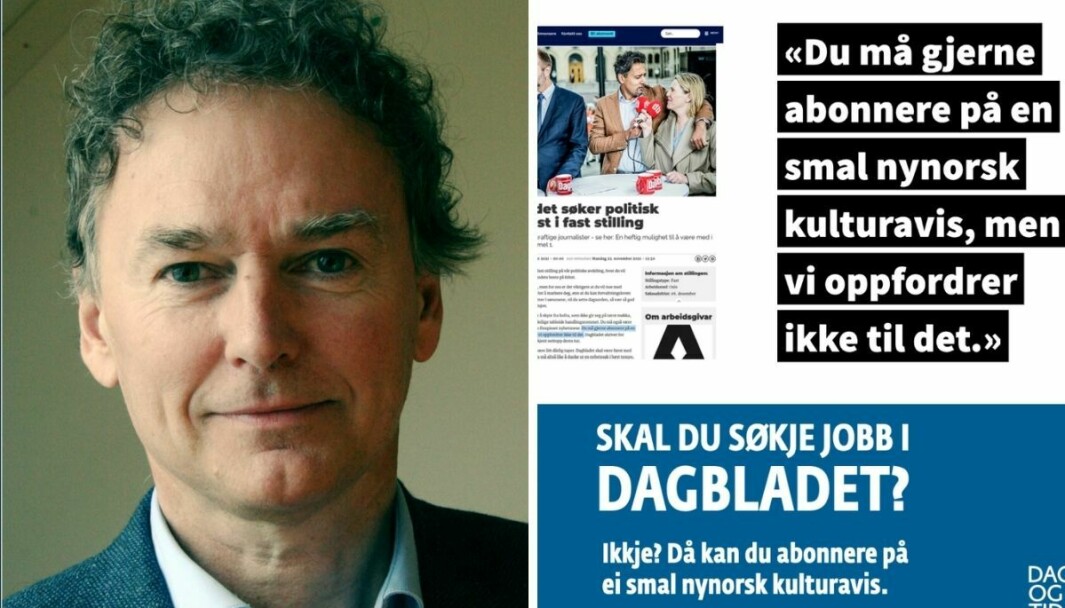 Dag og Tid og redaktør Svein Gjerdåker sendte et humoristisk stikk til Dagbladet. Det hyller Dagbladet.
