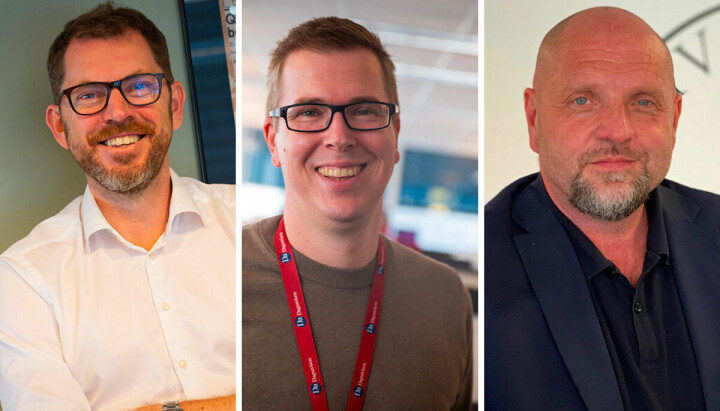 Sjefredaktør i Vårt Land, Bjørn Kristoffer Bore, sjefredaktør i Dagsavisen Eirik Hoff Lysholm, og konstituert redaktør i Bergensavisen, Tor Godal
