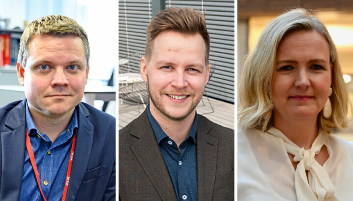 Sjefredaktør i E24, Lars Håkon Grønning, leder for Børsen, Nicolay Eriksen, og redaktør i Kapital, Vibeke Holth.