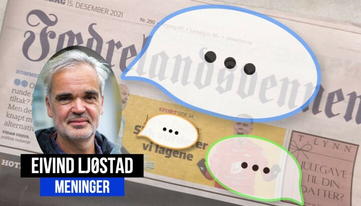 Eivind Ljøstad og Fædrelandsvennen har blåst liv i debattspaltene igjen Eivind Ljøstad og Fædrelandsvennen har blåst liv i debattspaltene igjen