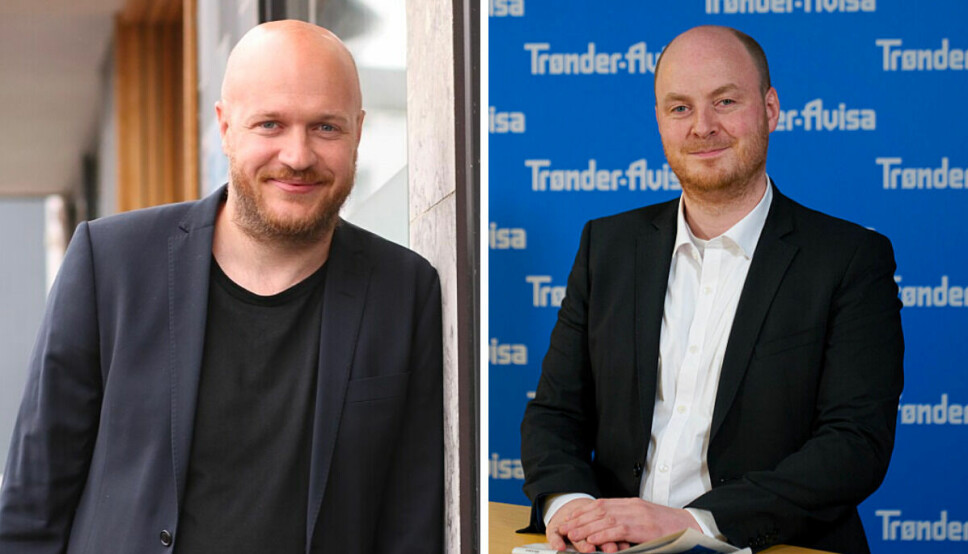 Redaktør i Eidsvoll Ullensaker Blad, Bjørn Inge Salberg Rødfoss, og sjefredaktør i Trønder-Avisa, Sivert Rossing.