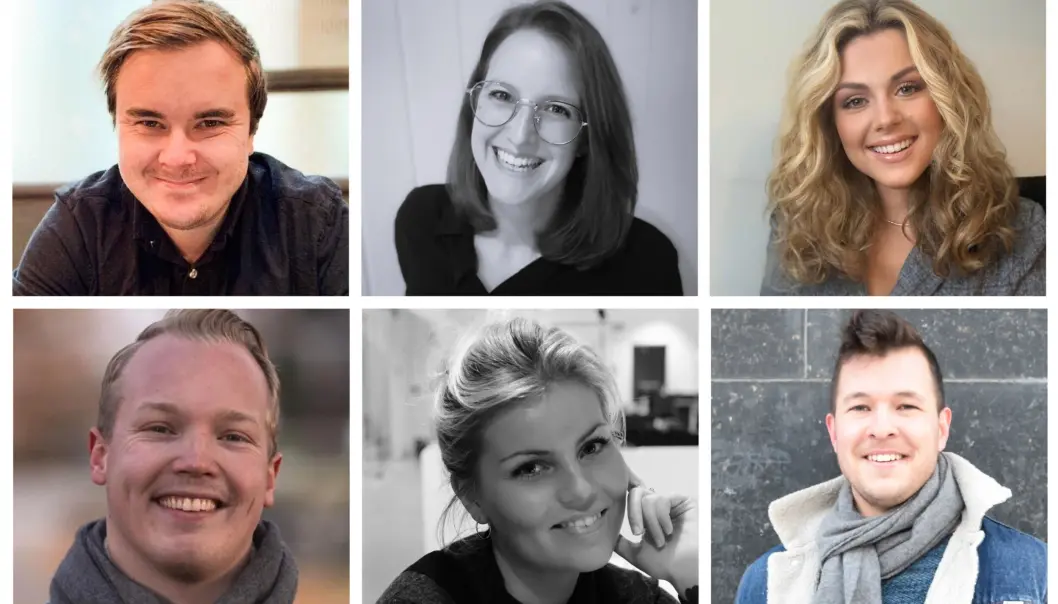 Rolf-Martin Hansen (øverst fra venstre), Martina Pettersen, Constance Maria Enger Amdal, Markus Hamletsen, Marie Kruse Larsen og Morten Feirud har alle fått jobb i DT. Rolf-Martin Hansen (øverst fra venstre), Martina Pettersen, Constance Maria Enger Amdal, Markus Hamletsen, Marie Kruse Larsen og Morten Feirud har alle fått jobb i DT.