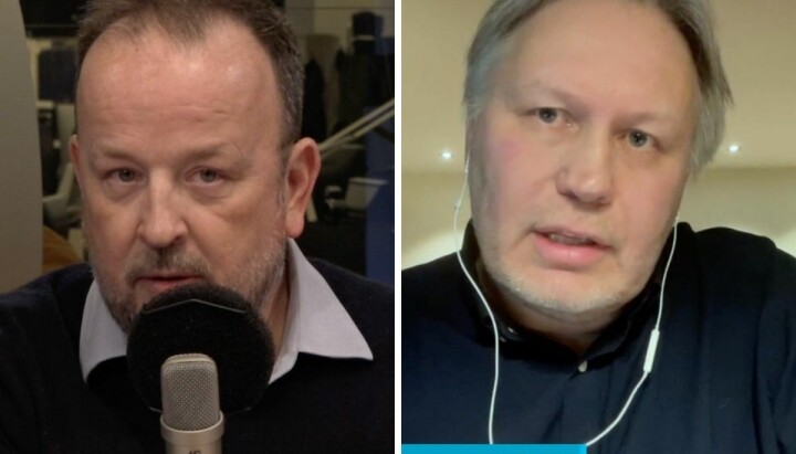 Frithjof Jacobsen og Skjalg Fjellheim møttes onsdag til debatt i Dagsnytt 18 om Jens Stoltenberg.