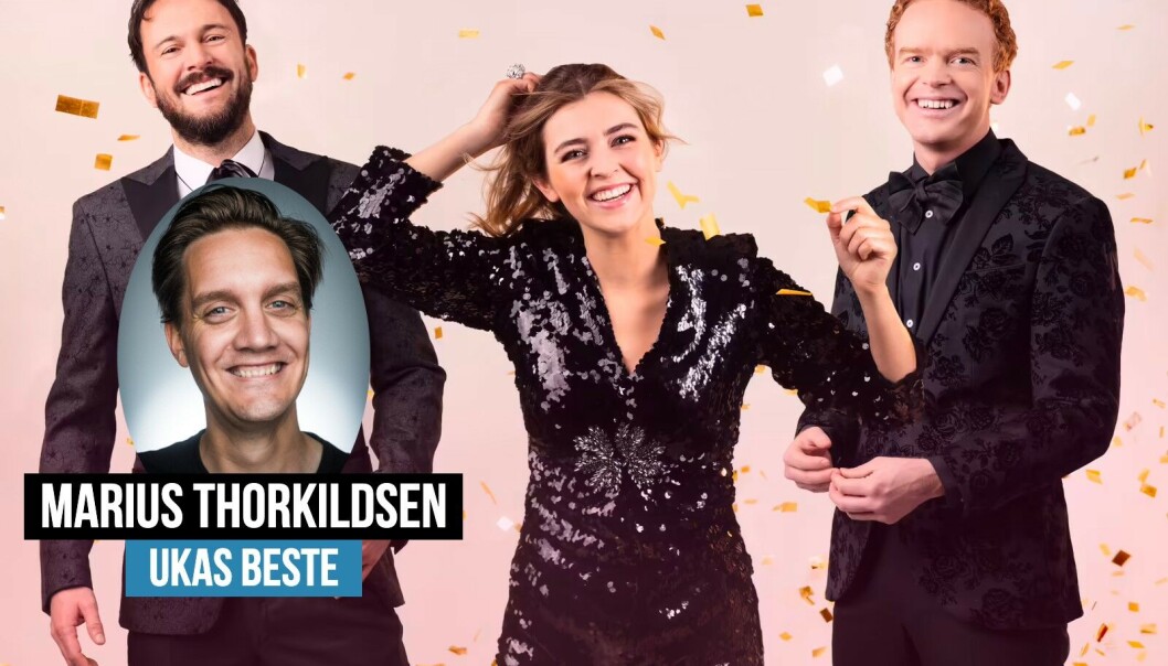 Marius Thorkildsen mener dekningen av MGP fortjener en Ukas beste-pris. Her med programlederne Kåre Magnus Bergh, Annika Momrak og Mikkel Niva. Marius Thorkildsen mener dekningen av MGP fortjener en Ukas beste-pris. Her med programlederne Kåre Magnus Bergh, Annika Momrak og Mikkel Niva.
