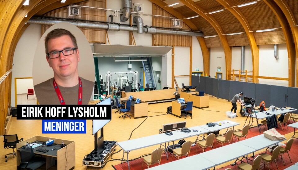 Gymsalen i Skien fengsel blir brukt som rettslokale når rettssaken der Anders Behring Breivik begjærer seg løslatt fra forvaringsstraffen han soner.