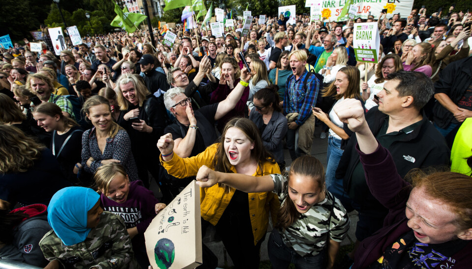 Klimabrølet foreviget utenfor Stortinget i 2019. Klimabrølet foreviget utenfor Stortinget i 2019.