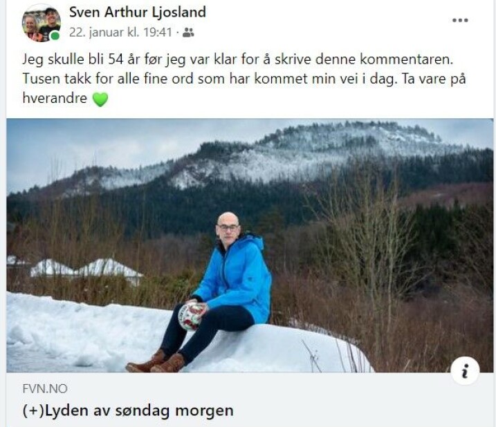 Faksimile fra Facebook.