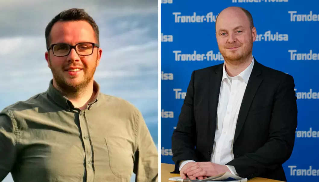 Sjefredaktør i Steinkjer24, Lorns Bjerkan, og sjefredaktør i Trønder-Avisa, Sivert Rossing.