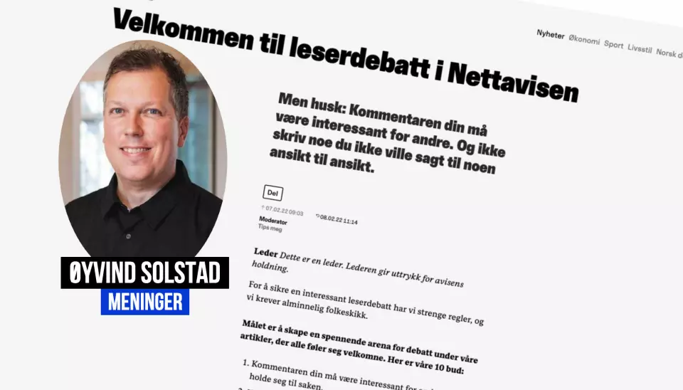 Øyvind Solstad roser Nettavisen, men mener grepet deres om kommentarfelt ikke er noe nytt.
