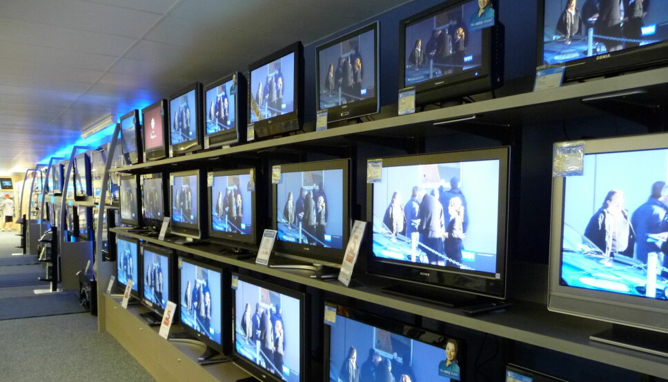 Illustrasjonsbilde av TV-skjermer i butikk.