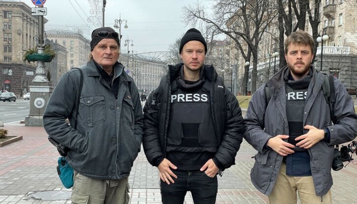 Harald Henden, Amund Bakke Foss og Kyrre Lien i Kyiv.