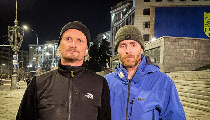 TV 2s reporter Bent Skjærstad og fotojournalist Pål S. Schaathun.