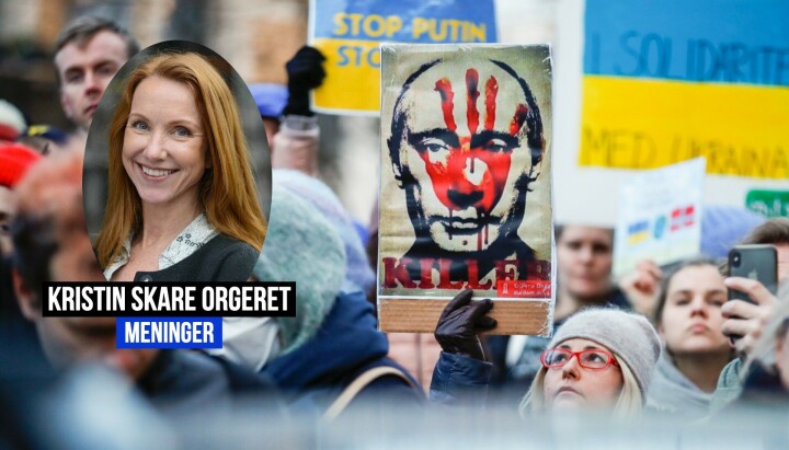 Bildet er fra en demonstrasjon utenfor den russiske ambassaden i Oslo.