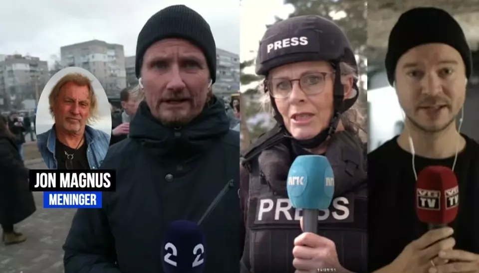 Bent Skjærstad fra TV 2, Gro Holm fra NRK og Amund Bakke Foss fra VG er noen av de norske journalistene som dekker krigen.