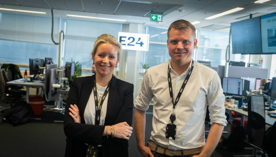 Ida Barth Thomassen, administrerende direktør i E24 og Lars Håkon Grønning, sjefredaktør i E24