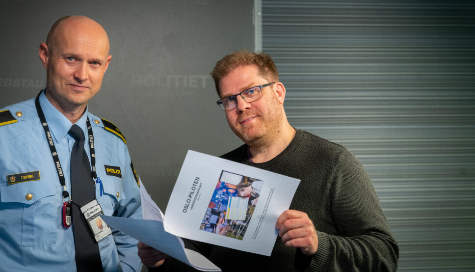 Operasjonsleder Tore Solberg og Jørgen Dahl Kristensen er begge svært godt fornøyde etter de første månedenes testing av «Oslo-piloten».