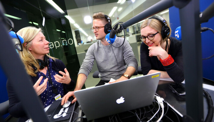 Aftenpodden med Trine Eilertsen (fra venstre), Lars Molteberg Glomnes og Sarah Sørheim blir heretter å finne på PodMe.