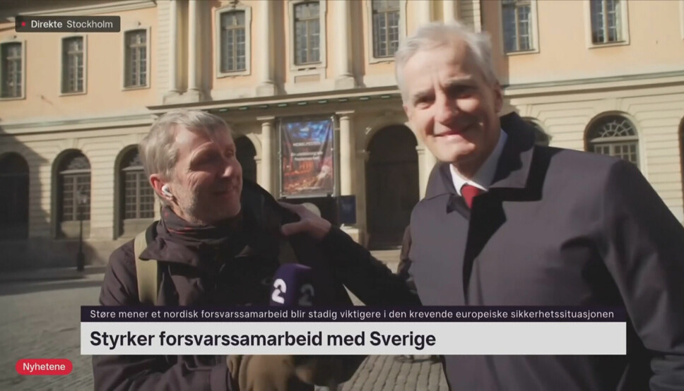Det gikk litt i ball for TV2s Finn-Ove Hågensen da han intervjuet statsministeren i Stockholm tirsdag denne uken.