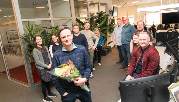 Jonas Brække og gjengen i Mediehuset Helgelendingen.