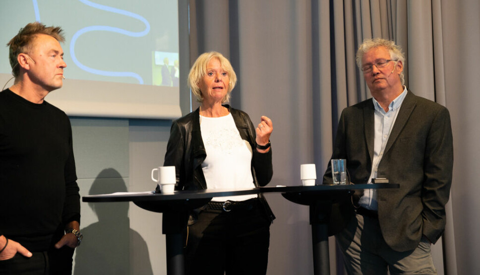 Filosof Einar Øverenget, redaktør Anne Hafstad i Sykepleien og Aftenposten-journalist Per Anders Johansen.