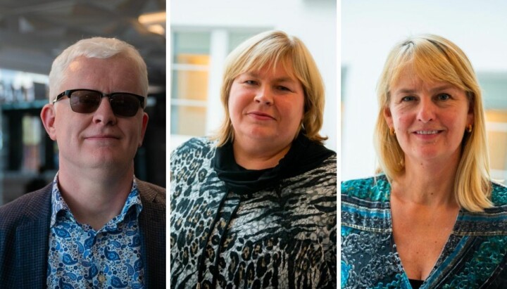 NJ-leder Dag Idar Tryggestad, leder i Norsk Presseforbund Elin Floberghagen og administrerende direktør i MBL Randi Øgrey