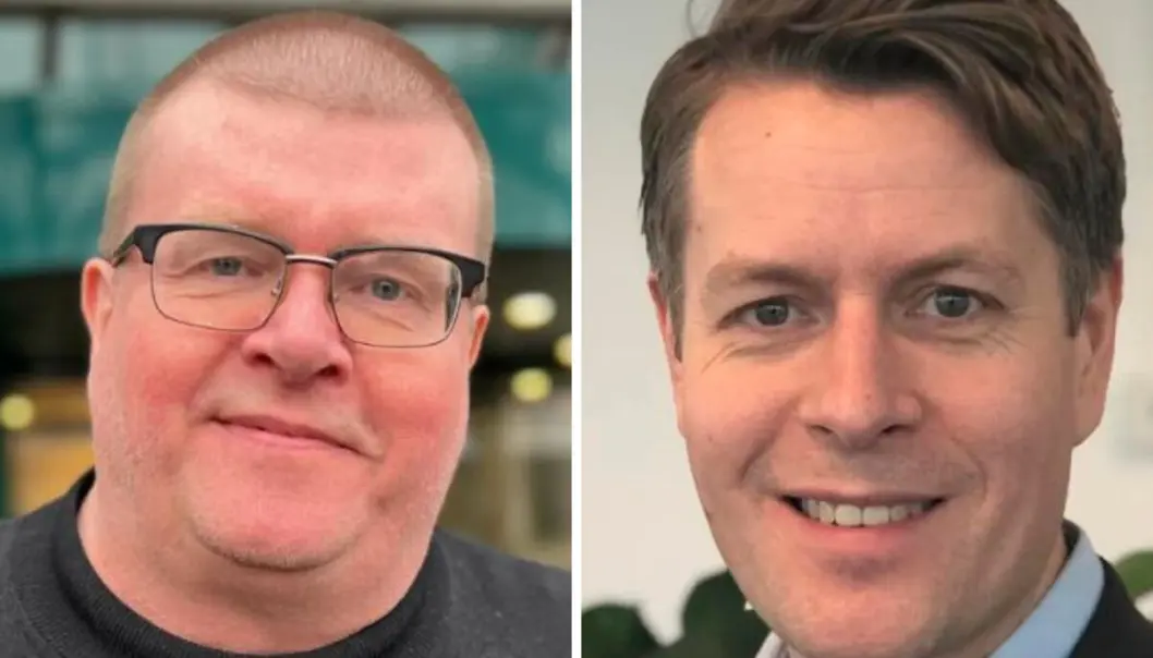 Leder av NJ-klubben i NRK, Rolf Johansen, og organisasjonsdirektør i NRK, Olav Hypher. Leder av NJ-klubben i NRK, Rolf Johansen, og organisasjonsdirektør i NRK, Olav Hypher.