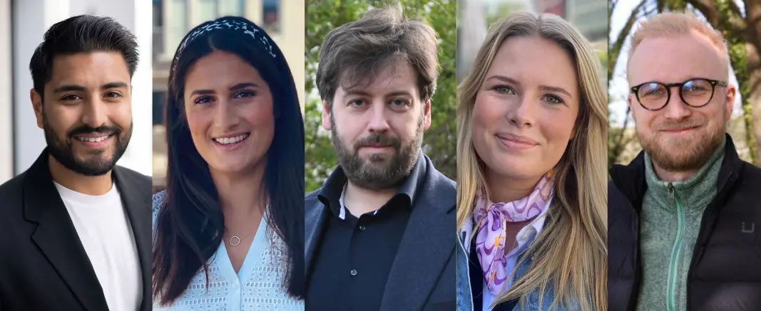 Sunny Paal Sharma (22), Kahni Ismail (28) og Johan Falnes (42), Thea Enrud Ødegården (22) og Gunnar Ringen Johansen (31) er blitt ansatt i TV 2 Nyheter. Sunny Paal Sharma (22), Kahni Ismail (28) og Johan Falnes (42), Thea Enrud Ødegården (22) og Gunnar Ringen Johansen (31) er blitt ansatt i TV 2 Nyheter.