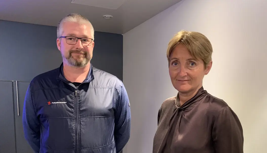 Fellesforbundets forhandlingsleder Endre Lie og Mediebedriftenes Landsforenings forhandlingsleder Pernille A. Børset. Fellesforbundets forhandlingsleder Endre Lie og Mediebedriftenes Landsforenings forhandlingsleder Pernille A. Børset.