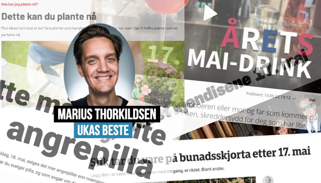 Angrepiller, 17. mai-drinker, planter og bunadsskjorter får pris denne uka. Angrepiller, 17. mai-drinker, planter og bunadsskjorter får pris denne uka.