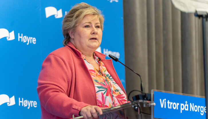 Erna Solberg talte til Høyres sentralstyre mandag.