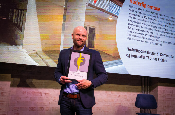Kommunal Rapport og journalist Thomas Frigård fikk hederlig omtale for Graveprisen under Fagpresseprisene