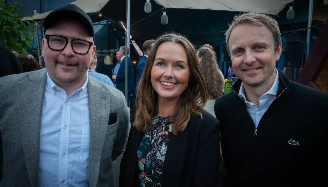 Warner Bros. Discoverys norske programdirektør Magnus Vatn (fra venstre), Norden-sjef Christina Sulebakk og Norge-sjef Espen Skoland var på plass på høstlanseringen tirsdag.