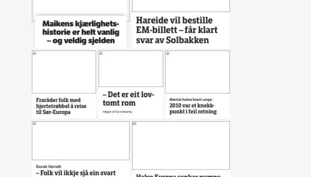 Slik ser deler av NRK-fronten ut klokken 13:37 mandag. Slik ser deler av NRK-fronten ut klokken 13:37 mandag.