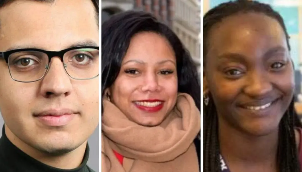Zhilwan Manbari (fra venstre), Ragnhild Aarø Njie og Ingrid Ciakudia-Moxnes er ansatt som journalister i NRK Oslo og Viken. Zhilwan Manbari (fra venstre), Ragnhild Aarø Njie og Ingrid Ciakudia-Moxnes er ansatt som journalister i NRK Oslo og Viken.