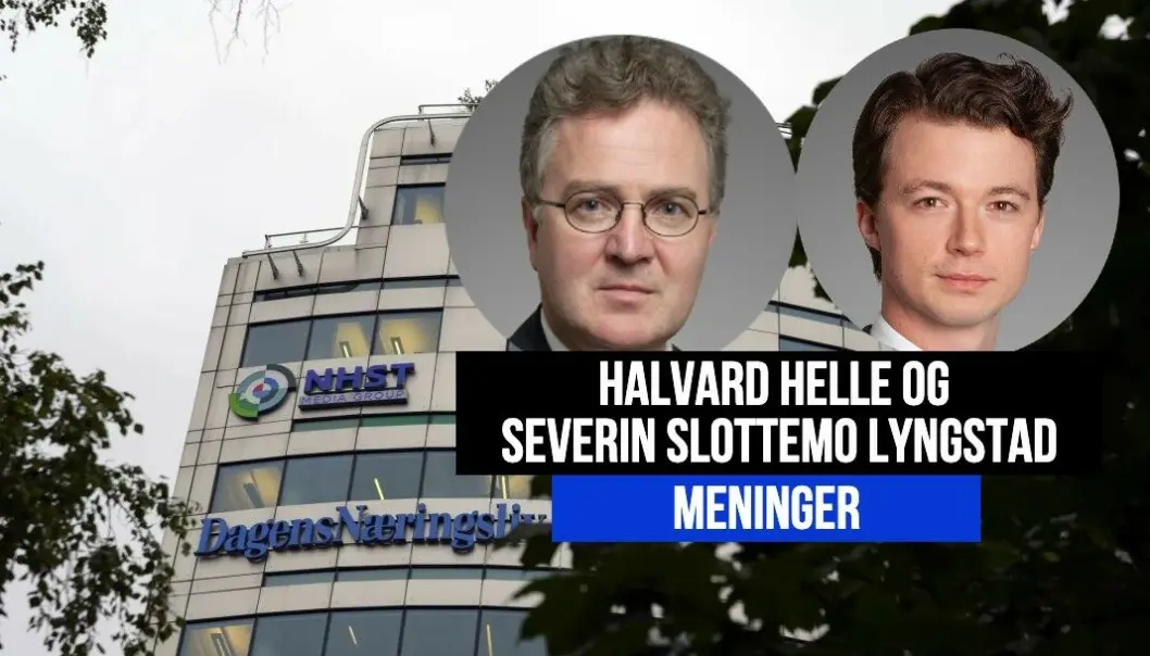 Advokatene Halvard Helle og Severin Slottemo Lyngstad mener dommen i ærekrenkelse-saken mot Dagens Næringsliv styrer norsk gravejournalistikk. Advokatene Halvard Helle og Severin Slottemo Lyngstad mener dommen i ærekrenkelse-saken mot Dagens Næringsliv styrer norsk gravejournalistikk.