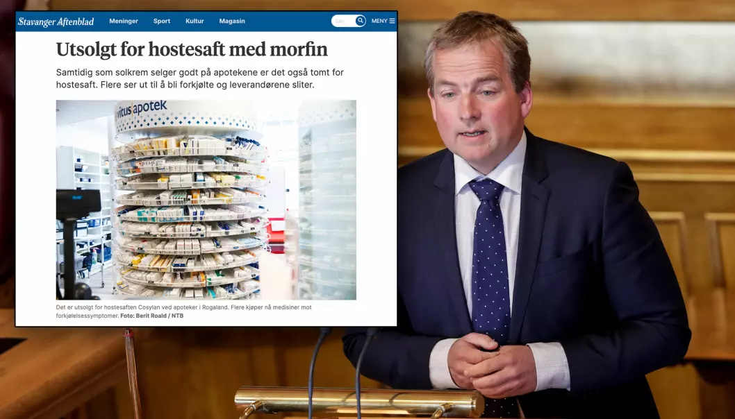 Stortingsrepresentant og utdannet farmasøyt Sveinung Stensland luftet sin frustrasjon på Facebook etter å ha sett denne tittelen.