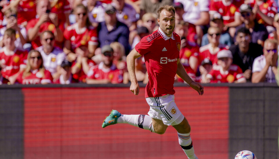 Manchester Uniteds Christian Eriksen under treningskampen i fotball mellom Atlético Madrid og Manchester United på Ullevaal stadion. Manchester Uniteds Christian Eriksen under treningskampen i fotball mellom Atlético Madrid og Manchester United på Ullevaal stadion.