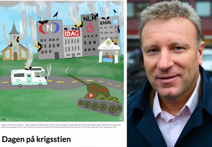 Norge IDAG publiserte krigs­karikatur av Dagen: Nå vil Vebjørn Selbekk kjøpe tegningen