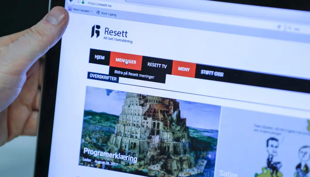 Resett endrer navn på aksjeselskapet, men navnet på nettstedet forblir det samme. Resett endrer navn på aksjeselskapet, men navnet på nettstedet forblir det samme.