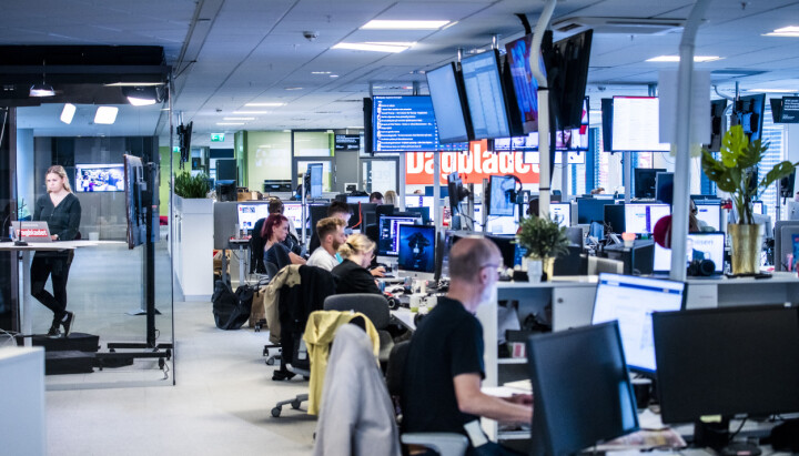 Dagbladets redaksjon. Nyhetsgolvet, DBTV, TV-studioet, TV-desken, hoveddesken. Sentralredaksjonen. Foto: Lars Eivind Bones / Dagbladet