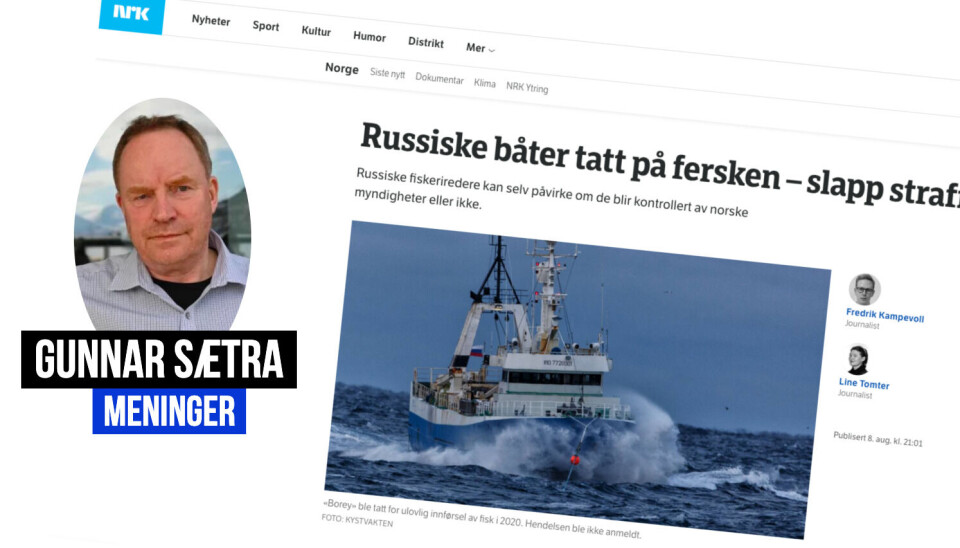 Gunnar Sætra mener denne NRK-saken om russiske fiskefartøy i Kirkenes ikke er godt laget. Gunnar Sætra mener denne NRK-saken om russiske fiskefartøy i Kirkenes ikke er godt laget.