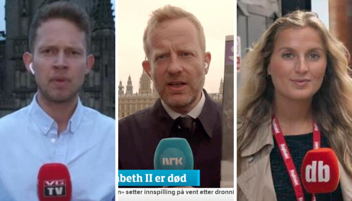 VGs sportsjournalist Joachim Baardsen, NRKs Brussel-korrespondent Simen Ekeren og Dagbladets journalist Caisa Linea Hagfors, er alle på plass i London.