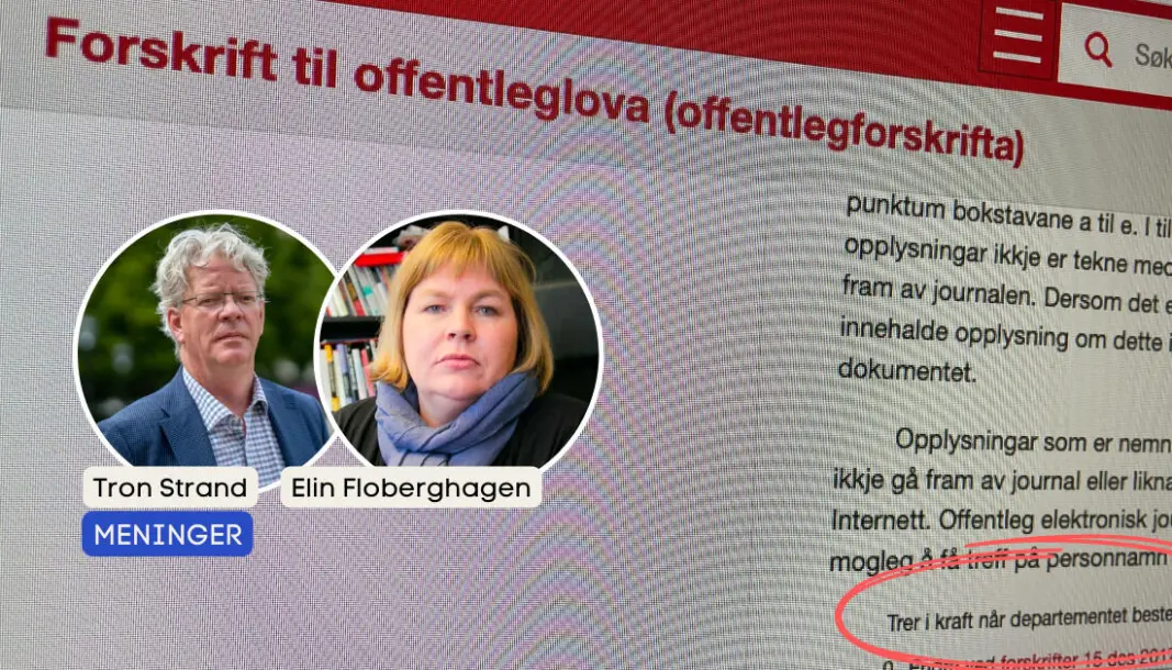 Tron Strand og Elin Floberghagen skriver om en lov som enda ikke gjelder. Tron Strand og Elin Floberghagen skriver om en lov som enda ikke gjelder.