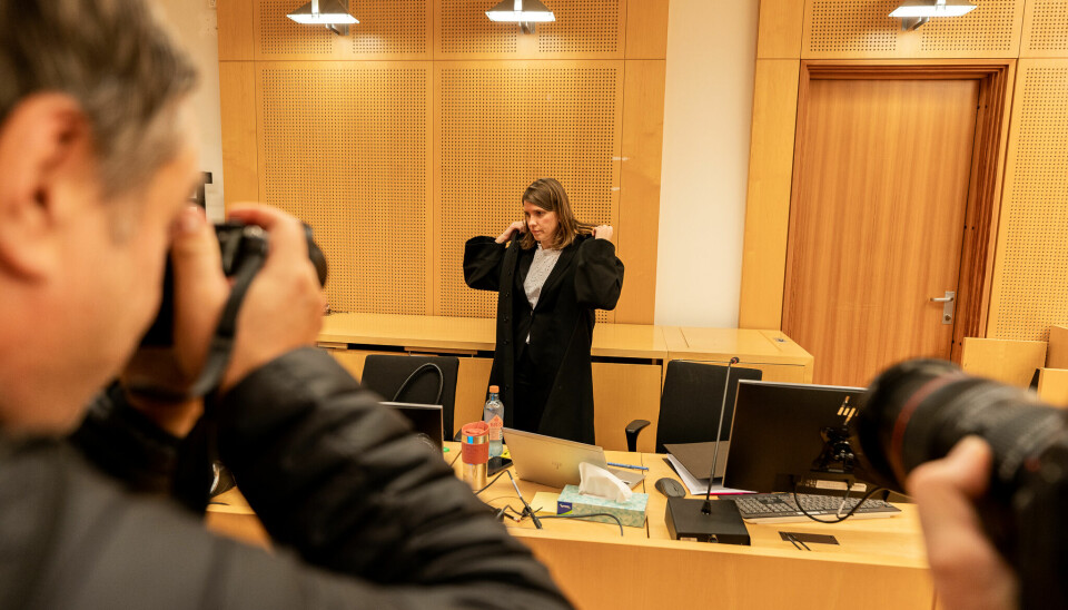 Aktor Marianne Aune under rettssaken mot Bernt Hulsker.