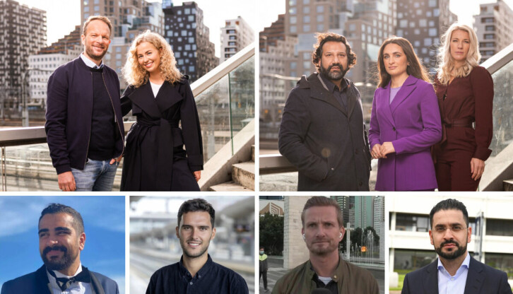 Dette er nyhetsjournalistene som skal reiser ned til Qatar for NRK og TV 2. Øverst fra venstre: Andreas Hagen og Malin Jørnholt (NRK), Kadafi Zaman, Fayroz Chamdid og Trine Melheim Næss (TV 2), Haron Hussain (NRK), Arilas Ould-Saada (TV 2), Bent Skjærstad (TV 2) og Yama Wolasmal (NRK).