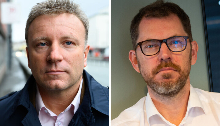 Sjefredaktør Vebjørn Selbekk i Dagen og sjefredaktør og administrerende direktør i Vårt Land, Bjørn Kristoffer Bore.